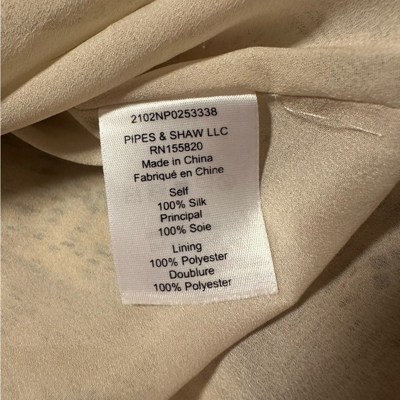 Veronica Beard Natalija Silk Handkerchief Hem Midi Skirt Cream Abstract Print - Picture 11 of 12